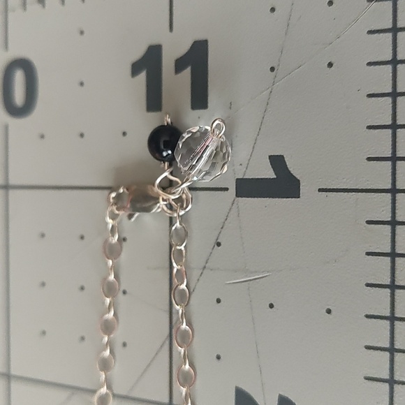 Necklace and earrings set, onyx and 925,17 inches - Picture 7 of 9